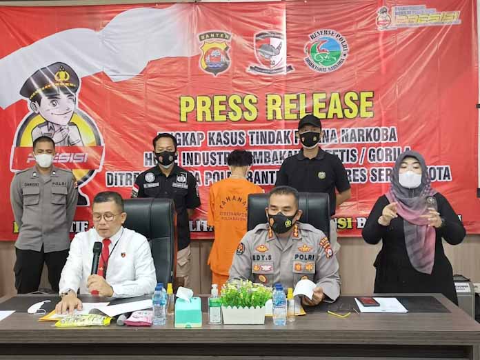 Ditresnarkoba Polda Banten Ungkap Pelaku Home Industri Tembakau Gorila, 1 Orang Tersangka Diamankan