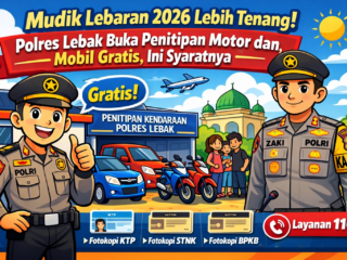 Mudik Lebaran 2026 Lebih Tenang! Polres Lebak Buka Penitipan Motor dan Mobil Gratis, Ini Syaratnya