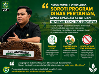 Ketua Komisi II DPRD Lebak Soroti Program Dinas Pertanian, Minta Evaluasi Ketat dan Hentikan yang Tak Berdampak