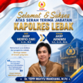 KONI Lebak Mengucapkan Selamat Sertijab Kapolres, Tegaskan Sinergi Polri dan Insan Olahraga Perkuat Keamanan Daerah. 