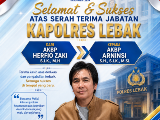 KONI Lebak Mengucapkan Selamat Sertijab Kapolres, Tegaskan Sinergi Polri dan Insan Olahraga Perkuat Keamanan Daerah. 