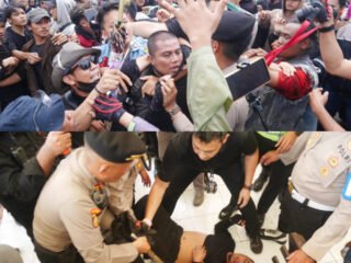 Bawa Golok, Pria Diduga Provokator Aksi di DPR RI Dikeroyok Massa hingga Bersimbah Darah