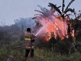 Api Sempat Membesar, Kebakaran Lahan di Belakang BTN Mandala Cibadak Berhasil Dipadamkan
