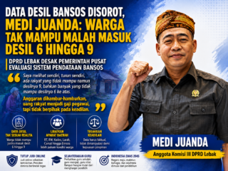 Data Desil Bansos Disorot, Medi Juanda: Warga Tak Mampu Malah Masuk Desil 6 hingga 9