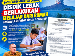 Demi Keselamatan Siswa, Disdik Lebak Berlakukan Belajar dari Rumah Imbas Aktivitas Anak Krakatau